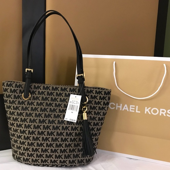 michael kors purse with mk all over it